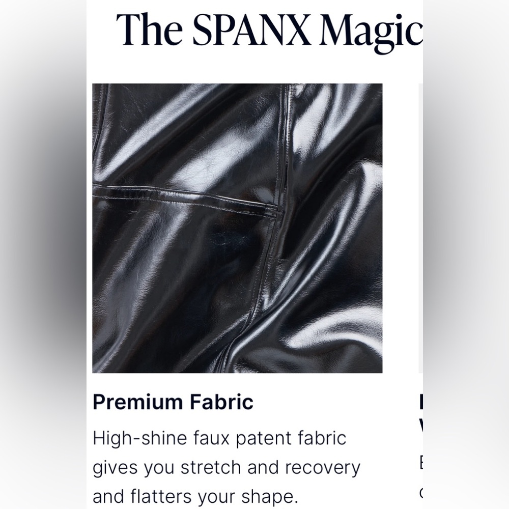 NWT SPANX FAUX PATENT LEATHER  LEGGINGS!  Small petite best seller online - Picture 7 of 12